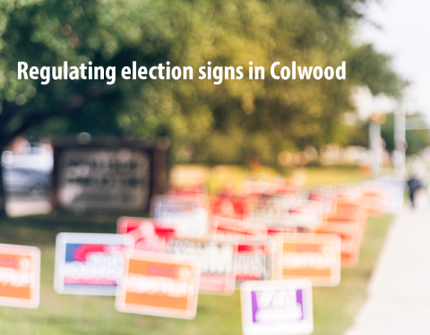 election signs blurred