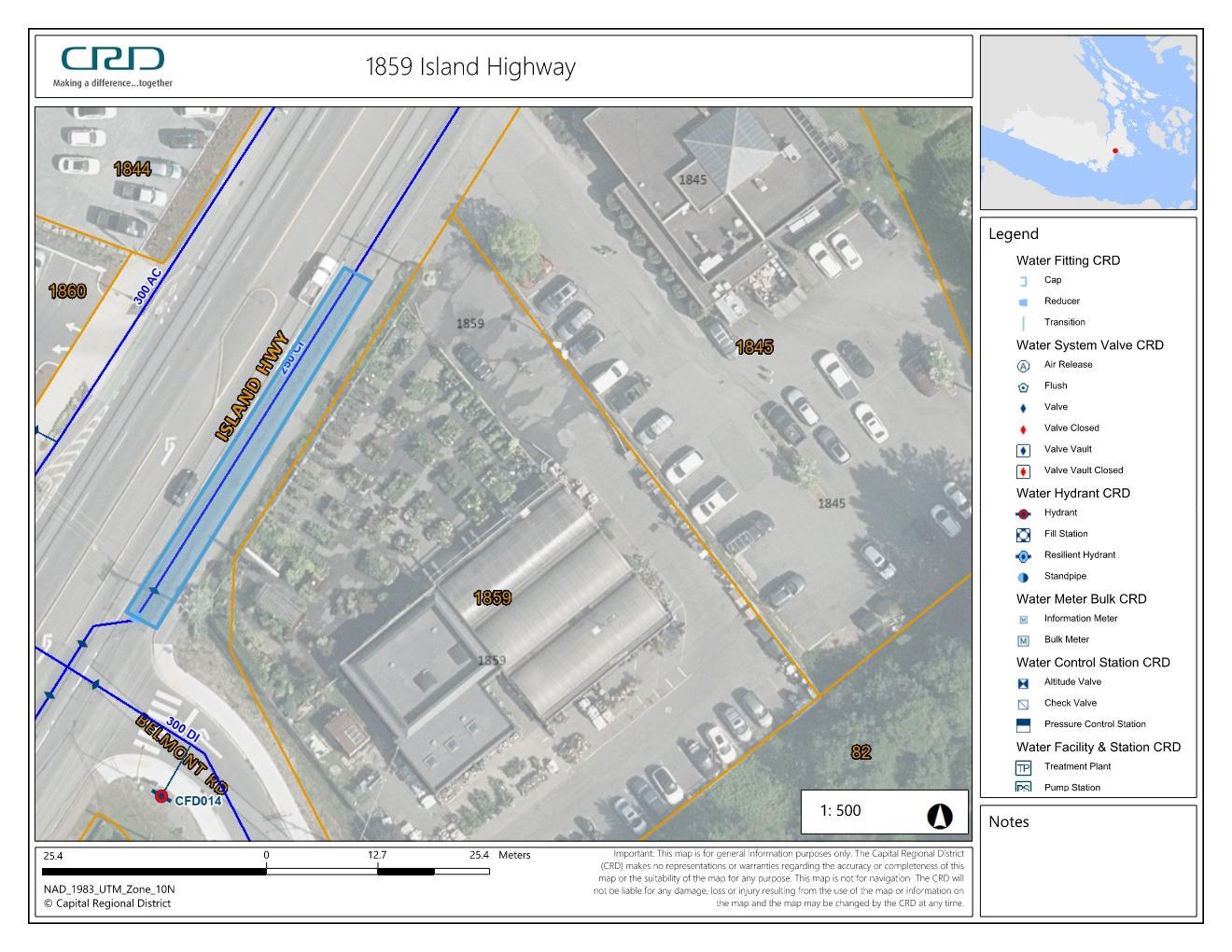 map of water main repair